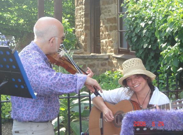 Jo and Dave at a garden party, summer 2006