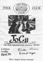 A poster for the duo
JoCa. Jo is onthe left